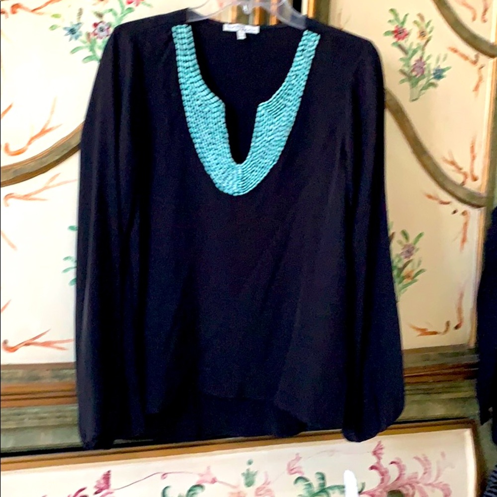 💜Moon & Meadow silk w/beaded bodice top was $195!